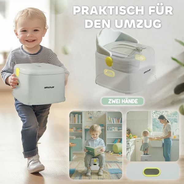 Lasten potta, 3-in-1, 35,6 cm x 31,8 cm x 29,5 cm, harmaa