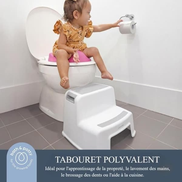 Trapppall - DREAMBABY - 2 Up - Halkfri och texturerad - Upp till 80 kg för barn och vuxna - Grå
