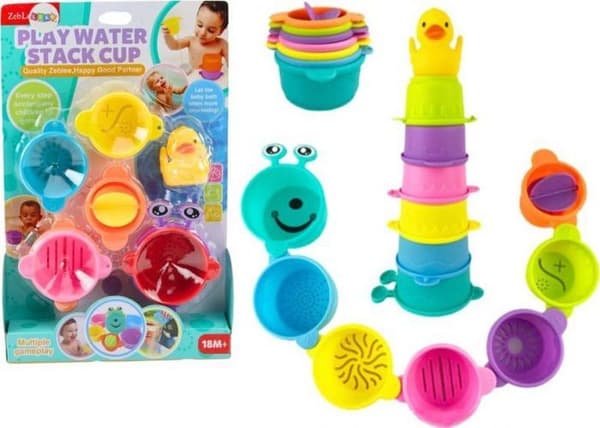 Badstol - badsäng - badring Leantoys - 21055 - Badrumsleksaker koppar med hål anka 8 El LEAN Toys