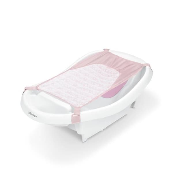 INGENUITY Deluxe rosa babybadkar, från födseln till 3 år med babyhängmatta ingår