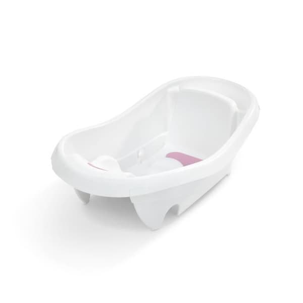 INGENUITY Deluxe rosa babybadkar, från födseln till 3 år med babyhängmatta ingår