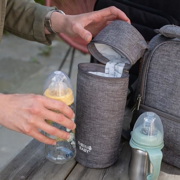 THERMOBABY nappflaskhållare - isolerad - gråmelerad