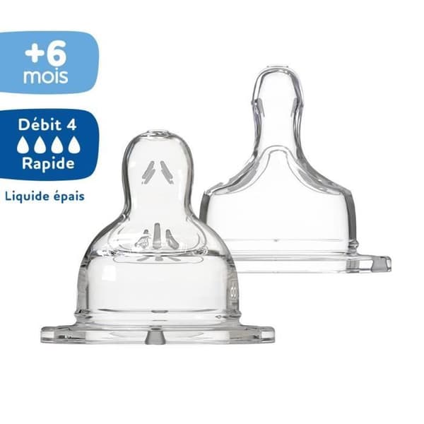 DODIE Sensation Spen + platt bred hals + 6 månader silikonflöde 4 special tjock vätska