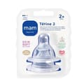 Miniatyrbillede 1 af 2: MAM Anatomisk spene - Medium flöde 2 - Silikon - Set med 2 - Transparent