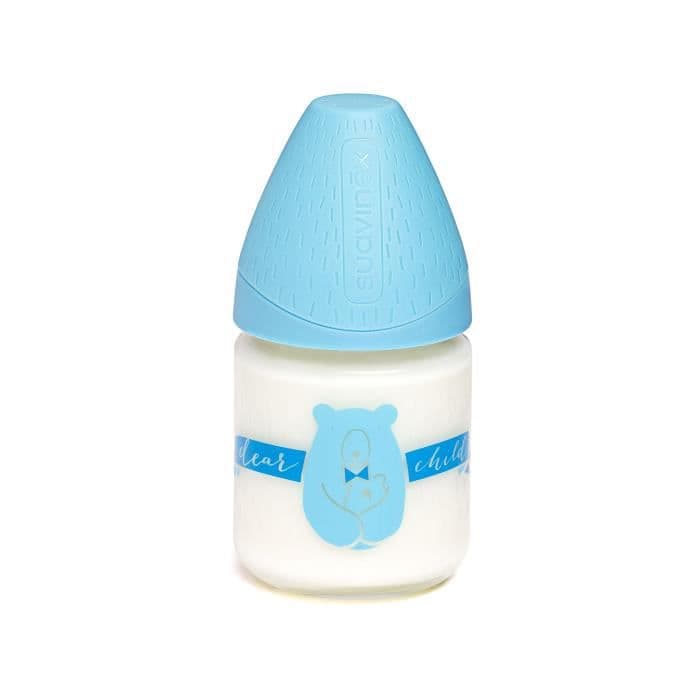 SUAVINEX Babyflaske 120 ml bjørn - blå