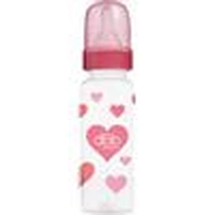 DBB REMOND polypropeenipullo kirkas 360 ml Regul'air Hearts «Varitetine silikoni - Pyöreä järjestelmä - Rose Fleur - S / Bte