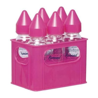 DBB REMOND 6 240 ml: n lasipullojen + pullonpidin - vaaleanpunainen