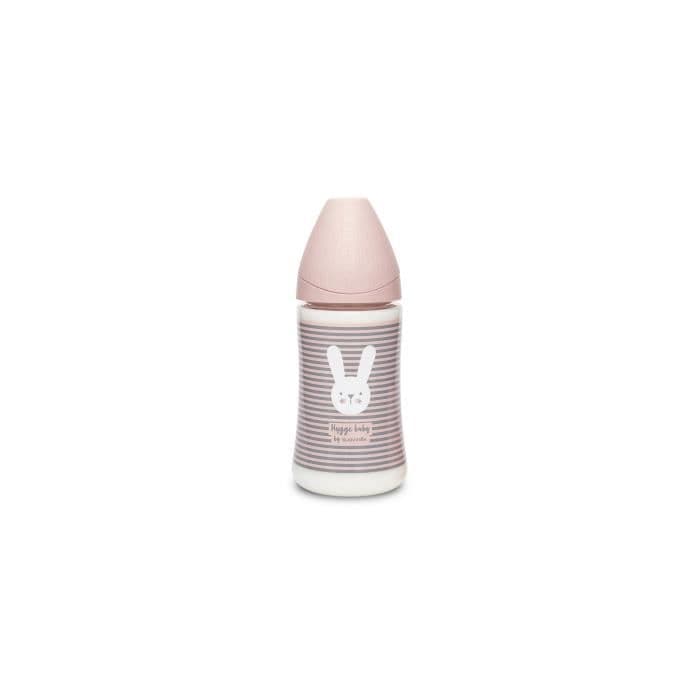 SUAVINEX Babyflaske 270 ml rund patte 3 hastighedsflow - RAYE Pink