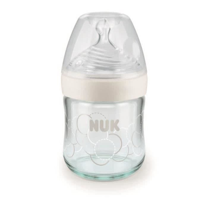 NUK Nature Sense Babyflaskeglas 120 ml silikone 0-6m M Hvid