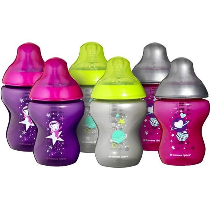 TOMMEE TIPPEE Tættere på naturen dekorerede babyflasker - 260ml - Solgt af 6