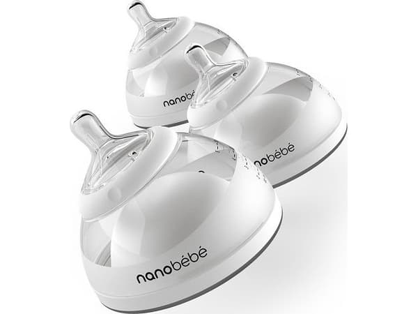 Nanobebe Bottle for feeding/storing food 150 ml 3 pcs - gray