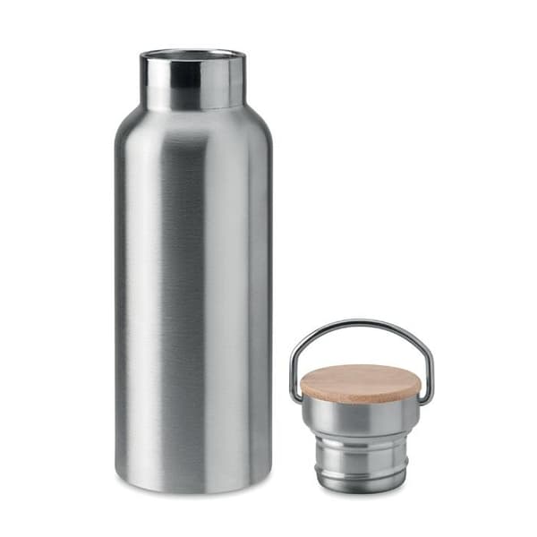 Termosflaska av stål med kork av stål och bambu 500 ml