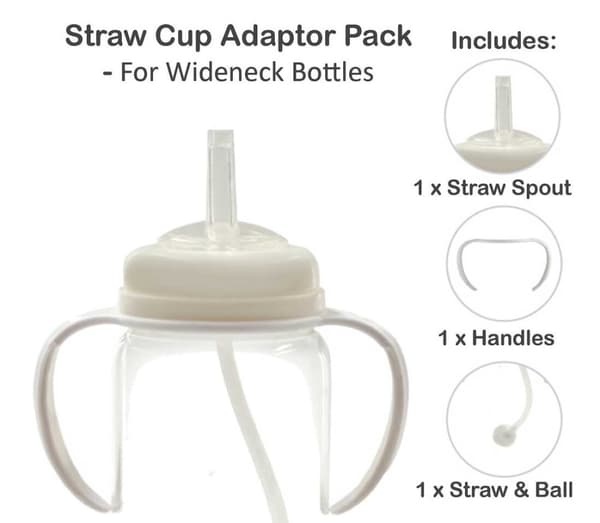 Sugrörs Adapter till Cherub nappflaska och andra wideneck nappflaskor