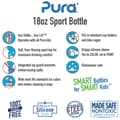 Miniatyrbild 5 av 8: Pura vattenflaska rostfritt stål 550ml med sportlock och silikonhölje - aqua