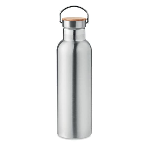 Termosflaska av stål med kork av stål och bambu 750 ml