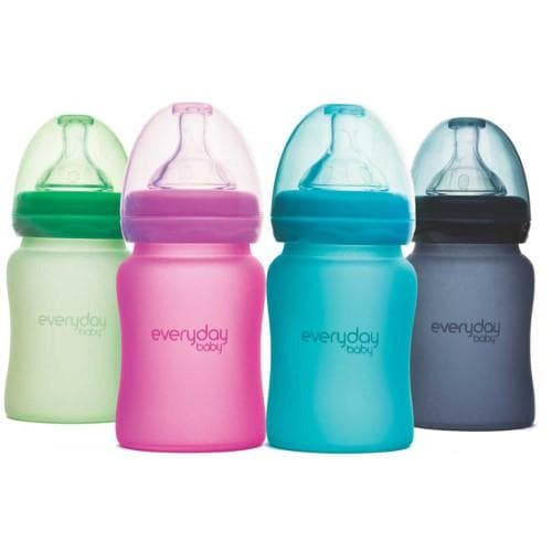 Everyday Baby värmeindikerande glasnappflaska med silikonhölje wideneck 150ml