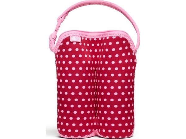 BUILT Bottle Buddy - Kahden pullon lämpöpakkaus (Baby Pink Mini Dots)