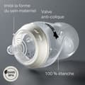 Pikkukuva 5 / 6: Tommee Tippee - Paket med 6 Closer to Nature-flaskor - Anti-kolik ventilspene - 260ml - Fluorescerande flerfärgad