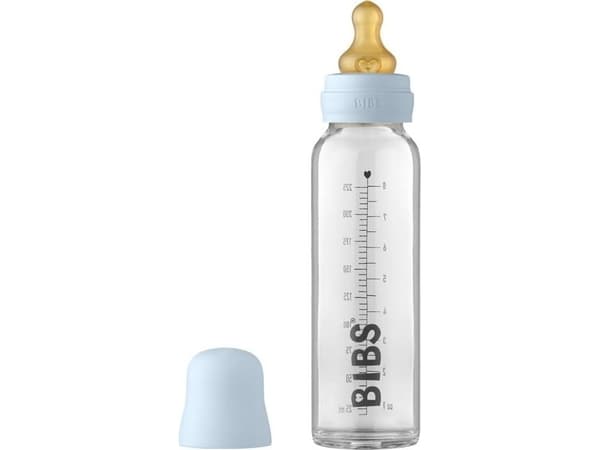 Bibs BIBS - Anti-kolikk glassflaske for babyer 225 ml BABY BLÅ