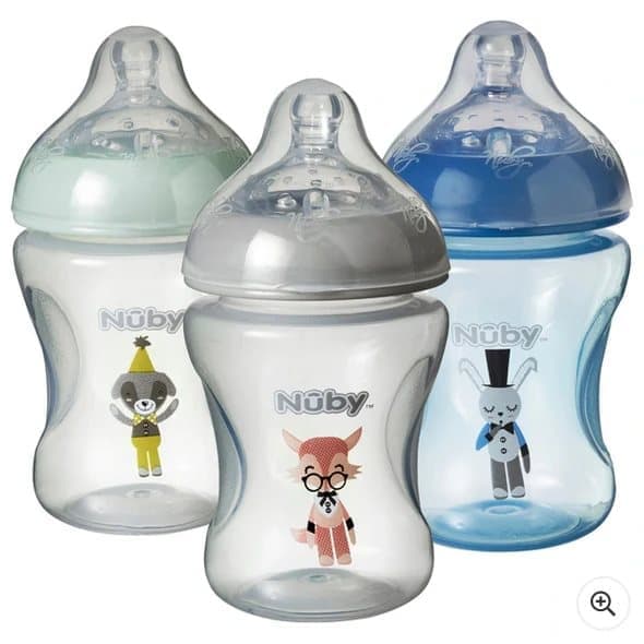 Nuby I Combat Colic Triple Pack Bottles (240ml x 3 ) 0+ Months Slow Flow