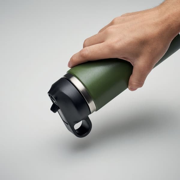 Termoflaska av återvunnet stål med sugrör - 500ml - Grön