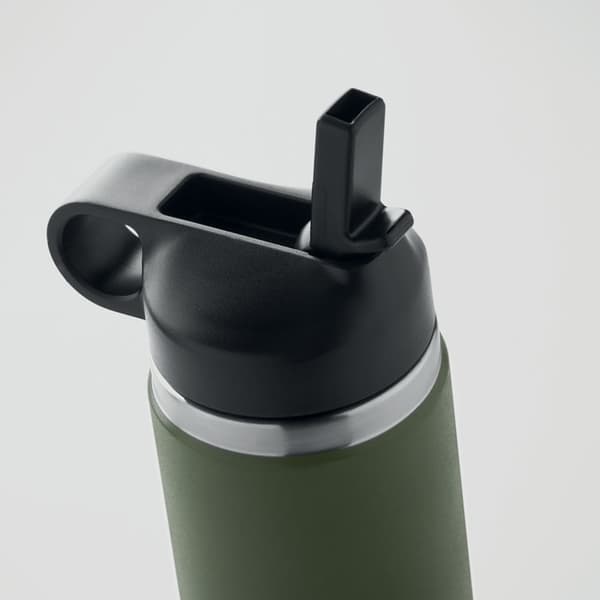 Termoflaska av återvunnet stål med sugrör - 500ml - Mörkblå