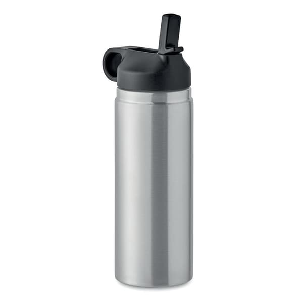 Termoflaska av återvunnet stål  med sugrör - 500ml - Silver