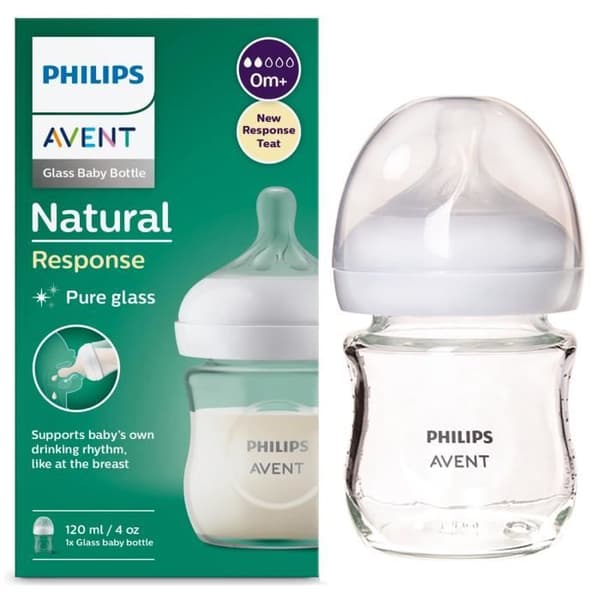 PHILIPS AVENT GLAS BABYFLASKA 120 ML SVAR