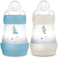 Miniatyrbillede 1 af 5: Set med 2 nappflaskor - MAM - Enkel start - Anti-kolik - 160 ml - Flow 1 napp - Ocean + Sand