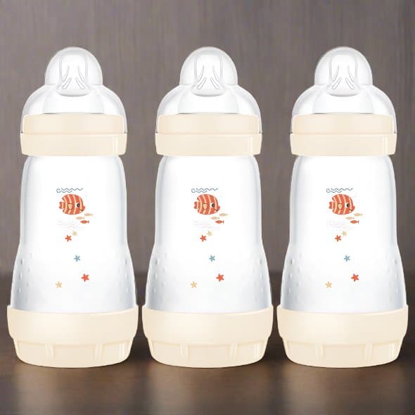 MAM Easy Start Self-Sterilising Anti-Colic Baby Bottle 260ml 3 Pack Assorted colours