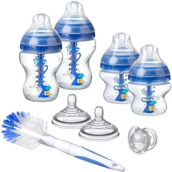 TOMMEE TIPPEE Avancerad anti-kolik nappflaska, Newborn Kit, blå
