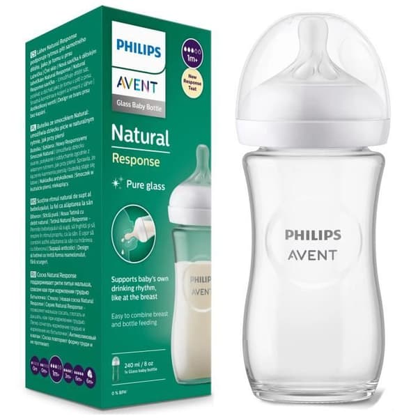 PHILIPS AVENT GLAS BABYFLASKA 240 ML SVAR