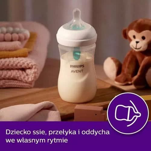 Avent RESPONSE 125 naturlig nappflaska med högtrycksinsats, stödjer barnets naturliga sugrytm