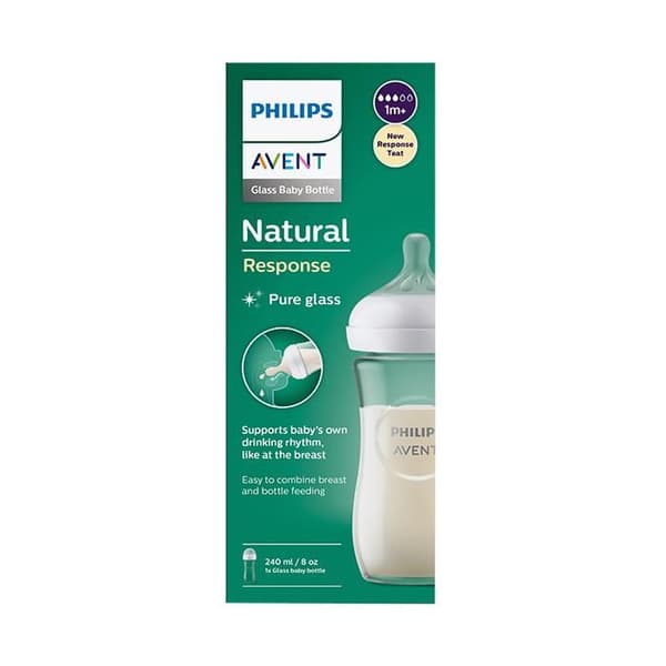 Biberon Natural Response 3.0 Glas 240ml - Avent - Blandad - Medium - Standard