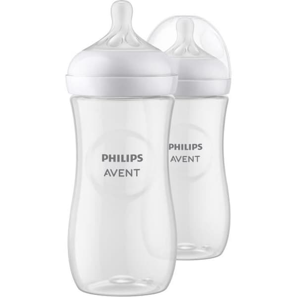 Set med 2 naturliga 3.0 nappflaskor PHILIPS AVENT SCY906/02 - 330 ml