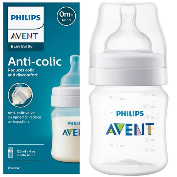 PHILIPS AVENT SCY100/01 ANTIKOLIKFLASKA, napp 0M+ 125ML FÖR NYFÖDDA