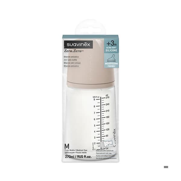 Suavinex, Zerø.Zerø, Antikolikflaska - Medium Flöde / M Medium - 270ml