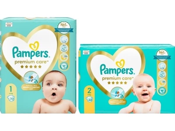 Pampers Premium Care Newborn + Mini 1-2, 2-5 kg, 140 pcs.