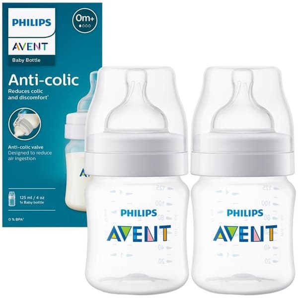 2x PHILIPS AVENT SCY100/01 FLASKA ANTI-KOLIK, napp 0M+ 125ML