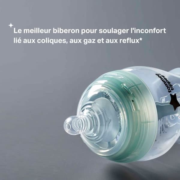 Nappflaskset - TOMMEE TIPPEE - Avancerad antikolik - 4x 150 ml / 260 ml nappflaskor - 2x nappar - Antikolik - Nyfödd
