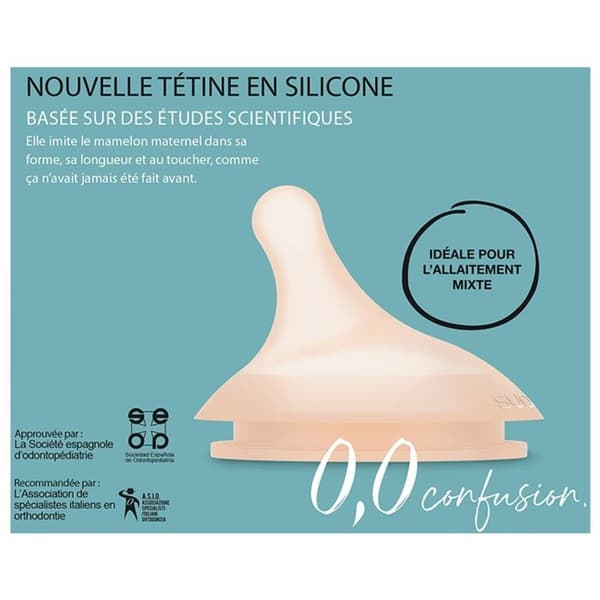 Suavinex Zero-Zero Anti-kolik nappflaska Anpassningsbart flöde 180 ml - 304590