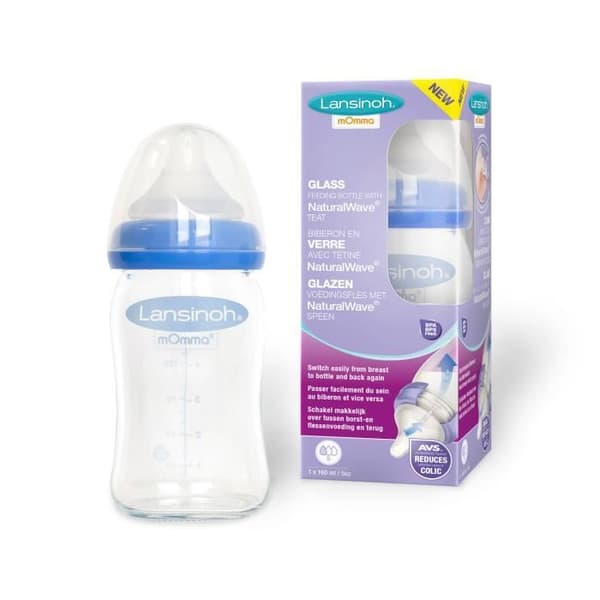 Lansinoh nappflaska Natural Wave Glas 160ml