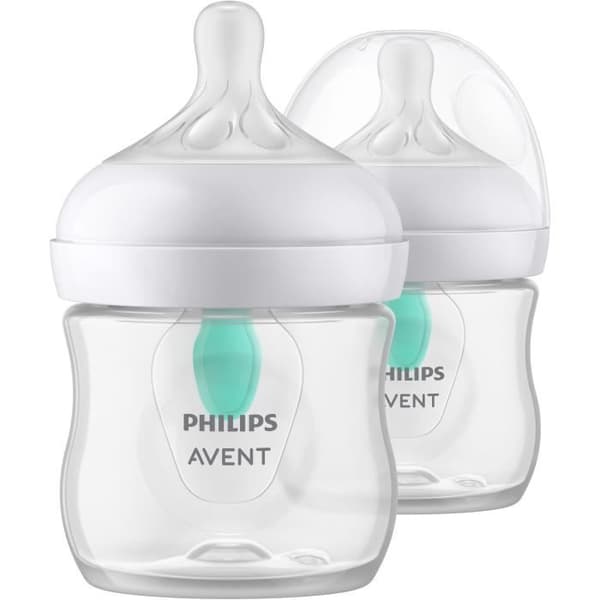 Set med 2 naturliga 3.0 nappflaskor PHILIPS AVENT SCY670/02 - 125 ml - Luftfri