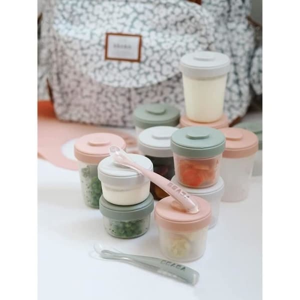BÉABA - Lot 6 Portions Clip - 2:a Åldern - 250ml - 100% Hermetisk - Stapelbara