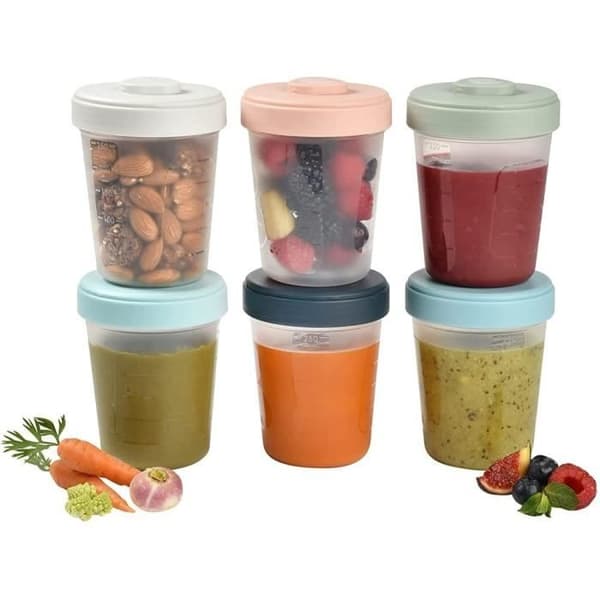 BÉABA - Lot 6 Portions Clip - 2:a Åldern - 250ml - 100% Hermetisk - Stapelbara