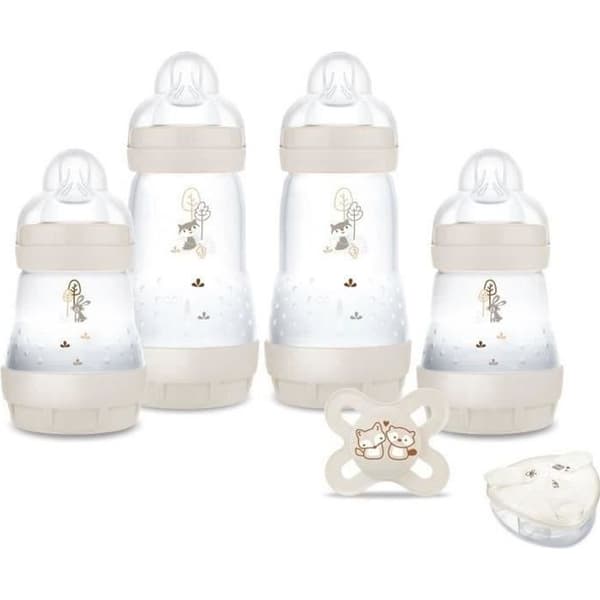 Birth Box - MAM - 4 Flaskor + 1 Napp + 1 Doseringslåda - Sand