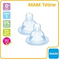 Miniatyrbild 2 av 2: MAM Anatomisk napp - Flow 1 Slow - Silikon - Set om 2 - Transparent