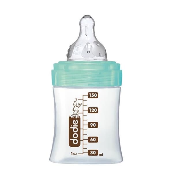 Dodie - Initieringsflaska + glas 150ml Bird Green