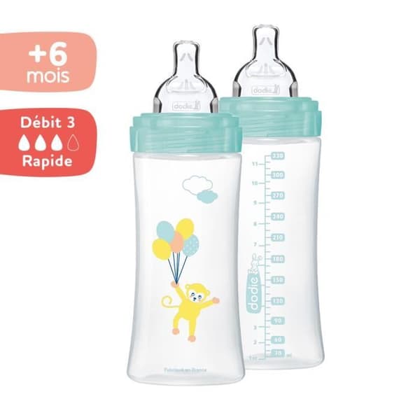Dodie Sensation+ Antikolikflaska + 6m Ballonger 2-pack x 330ml