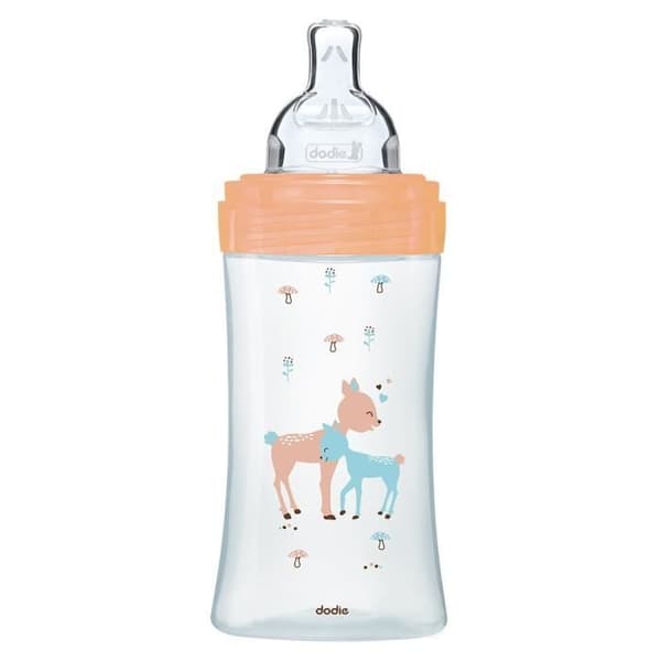 Dodie Sensation+ koliikkia lievittävä lasipullo +0 m Beige Doe 270 ml